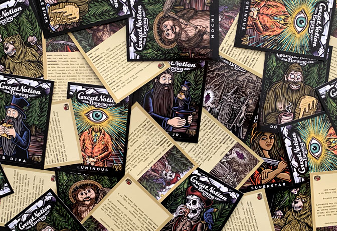 Great Notion Brewing Sticker Trading Cards Packs